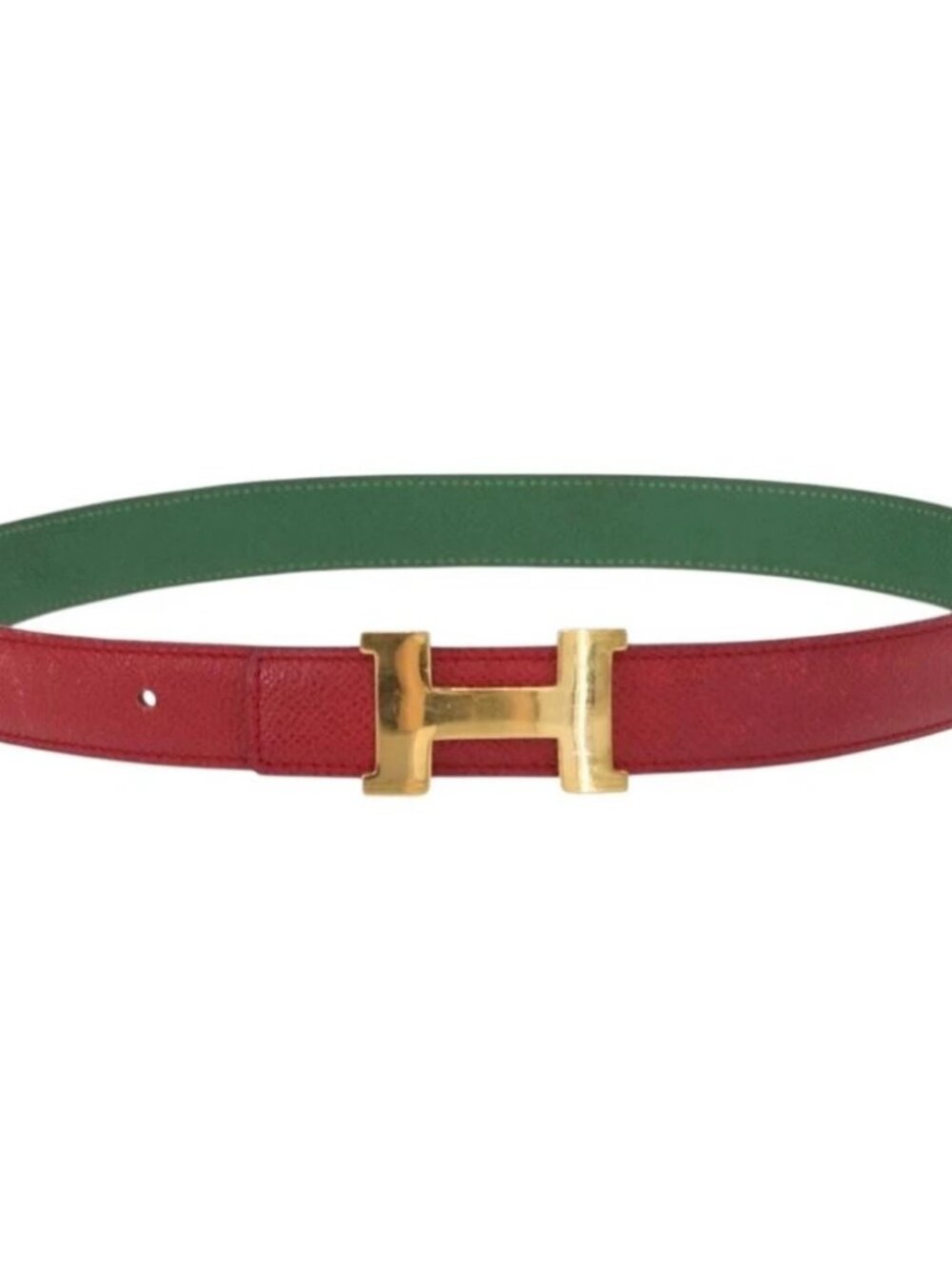 HERMES Constance Belt Leather 28.7" Red Auth - Picture 2 of 11